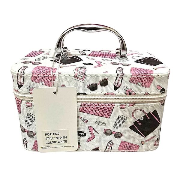 Blush Crush Fashion Print Zip Around Cosmetic Traincase - Picture 1 of 7